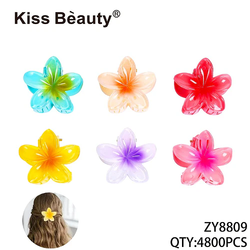 Pinzas de Pelo Flor Transparente Colores Surtidos Kiss Bèauty - Chuys Beautys | Chuy's Beautys