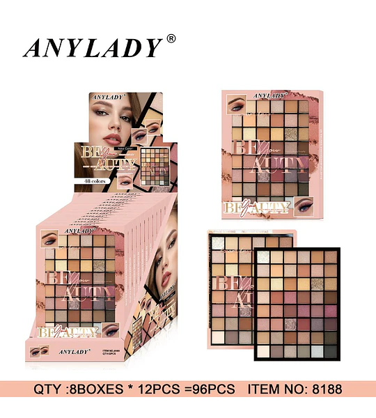 Paleta de Sombras de Ojos Be Your Beauty 48 Colores ANYLADY