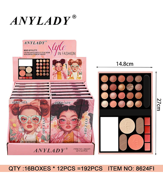 Paleta de Maquillaje Completa "Style In Fashion" ANYLADY