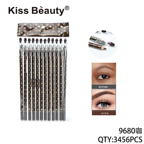 Lápiz Delineador y Cejas Marrón Kiss Bèauty Miss Demi Pack 12 Unidades - Chuys Beautys | Chuy's Beautys