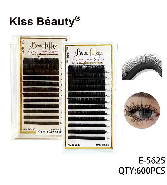Extensiones de Pestañas Clásicas Mix 9-16mm 0.05 CC Kiss Bèauty