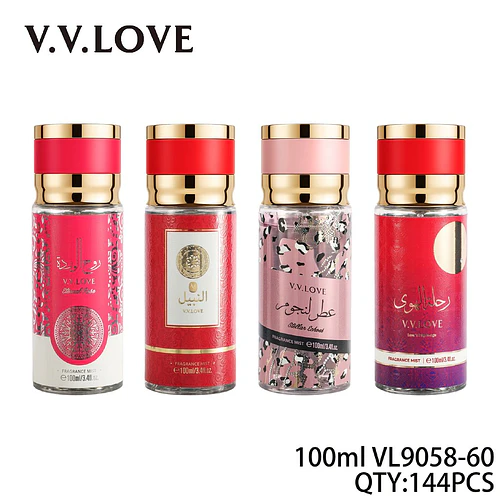 Set de 4 Fragancias Corporales V.V. LOVE en Mist de 100ml - Chuys Beautys | Chuy's Beautys