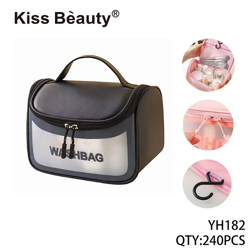 Neceser de viaje portátil impermeable transparente Kiss Bèauty - Chuys Beautys | Chuy's Beautys