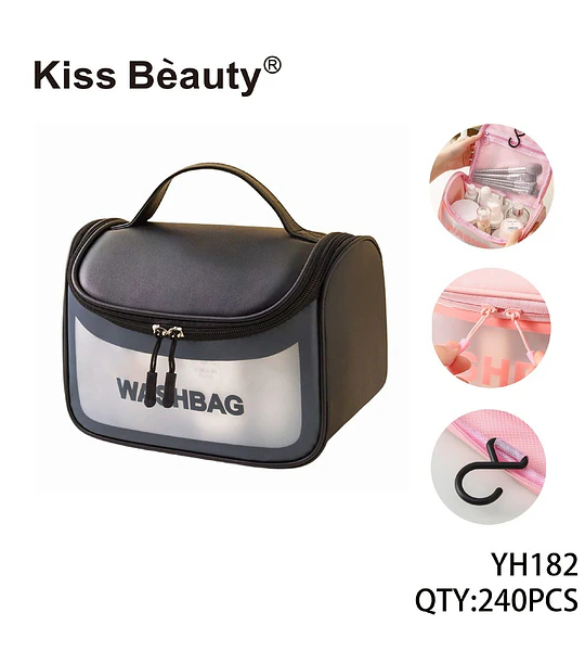 Neceser de viaje portátil impermeable transparente Kiss Bèauty