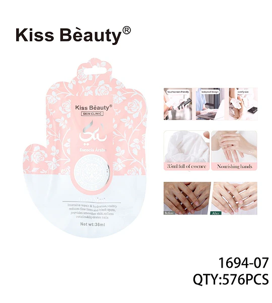 Mascarilla Guantes Hidratante y Reparadora para Manos Kiss Beauty