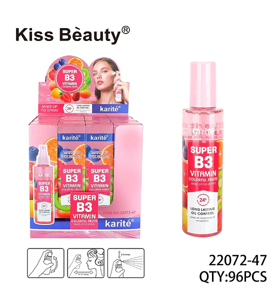 Fijador de Maquillaje Karité Super B3 Vitaminas Frutales Control Grasa