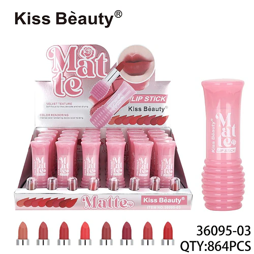 Lápiz Labial Matte de Textura Aterciopelada Kiss Bèauty con Colores Intensos - Chuys Beautys | Chuy's Beautys