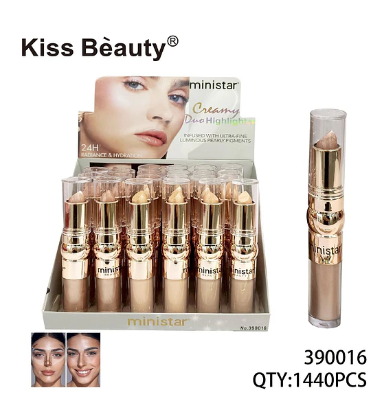 Kiss Beauty ministar Iluminador Cremoso Doble Punta 24H Radiance