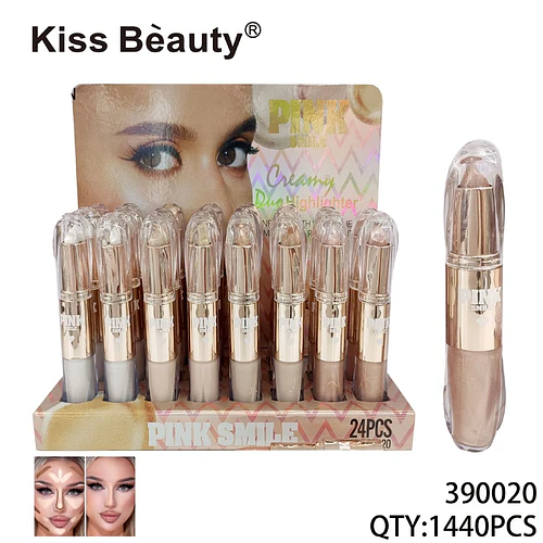 Duo Iluminador y Contorno Cremoso Kiss Bèauty Pink Smile - Chuys Beautys | Chuy's Beautys