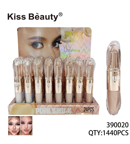 Duo Iluminador y Contorno Cremoso Kiss Bèauty Pink Smile