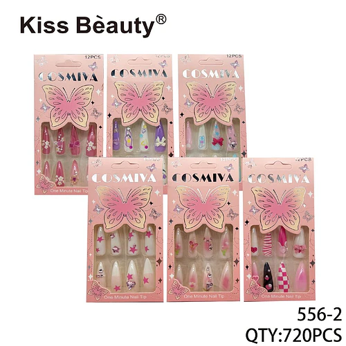 Set de Uñas Postizas Stiletto Kiss Bèauty con Diseños Variados - Chuys Beautys | Chuy's Beautys