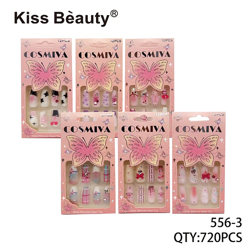 Uñas postizas Kiss Bèauty Cosmiya con diseños variados para aplicación rápida - Chuys Beautys | Chuy's Beautys