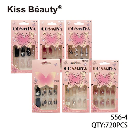 Set de Uñas Postizas Kiss Bèauty Cosmiva con Diseños Variados y Aplicación Rápida - Chuys Beautys | Chuy's Beautys