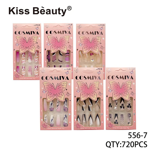 Set de Uñas Postizas Kiss Beauty COSMIYA con Diseños Variados y Aplicación Rápida - Chuys Beautys | Chuy's Beautys