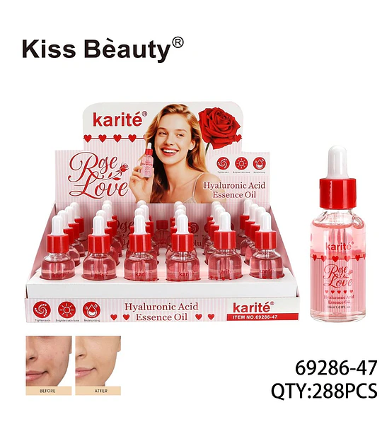 Esencia facial hidratante Karité Rose Love con Ácido Hialurónico
