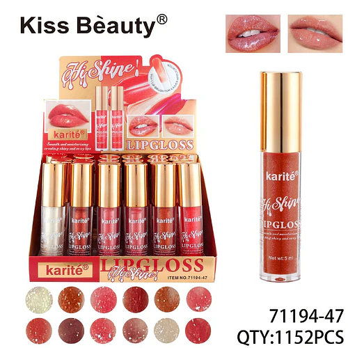 Brillo Labial Hidratante Karité Hi Shine de Kiss Beauty - Chuys Beautys | Chuy's Beautys