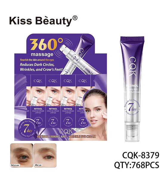 Crema de Ojos Antiarrugas y Reafirmante con Retinol CQK Kiss Beauty