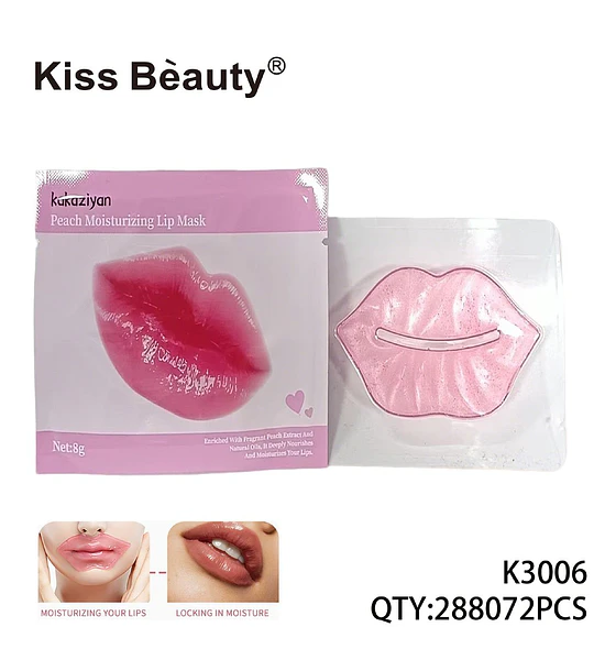 Mascarilla Labial Hidratante de Durazno Kiss Beauty