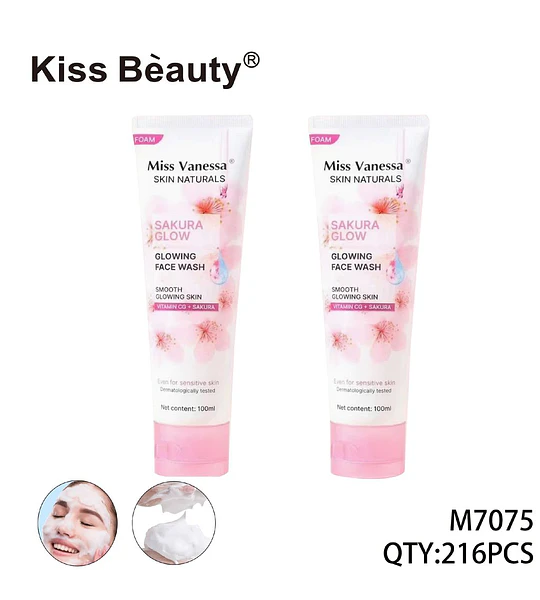 Limpiador Facial Espumoso Sakura Glow Miss Vanessa Skin Naturals 100ml