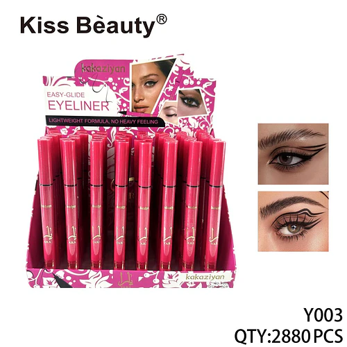 Delineador de Ojos Líquido Easy-Glide Kiss Beauty Kakaziyan de Larga Duración - Chuys Beautys | Chuy's Beautys