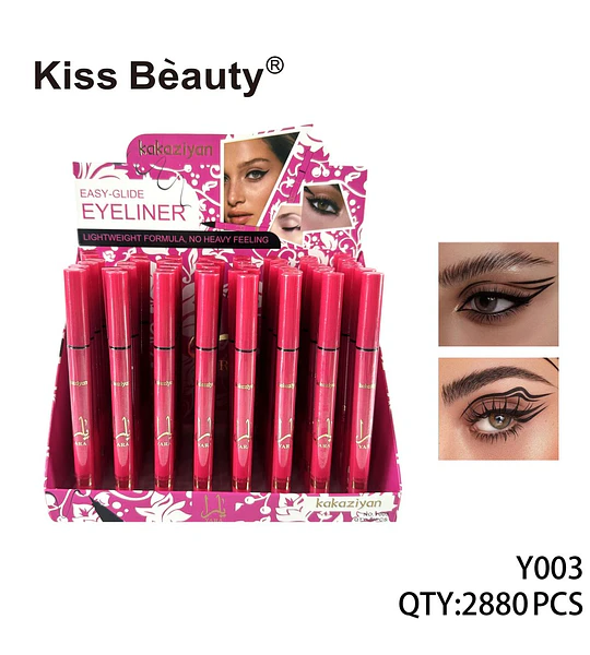 Delineador de Ojos Líquido Easy-Glide Kiss Beauty Kakaziyan de Larga Duración