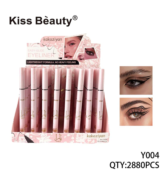 Eyeliner líquido Kiss Beauty Kakaziyan de fácil aplicación y fórmula ligera