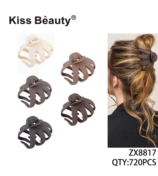 Pinza Garra de Pelo Diseño Pulpo Acabado Mate Kiss Bèauty