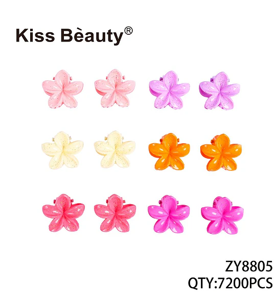 Pinzas para el cabello florales con brillo Kiss Bèauty ZY8805
