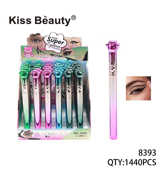 Delineador de Ojos Líquido Negro Super Duradero Kiss Beauty