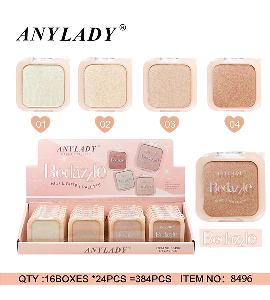 Paleta de Iluminadores Sedosos y Brillantes ANYLADY Bedazzle