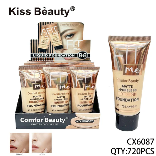 Base Líquida Comfor Beauty Fit Me Matte + Poreless Oil-Free - Chuys Beautys | Chuy's Beautys