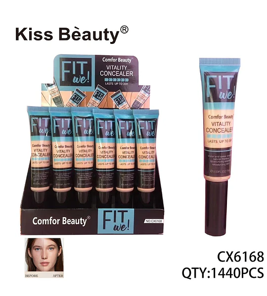 Corrector de Vitalidad Kiss Beauty FIT we! Larga Duración 36H