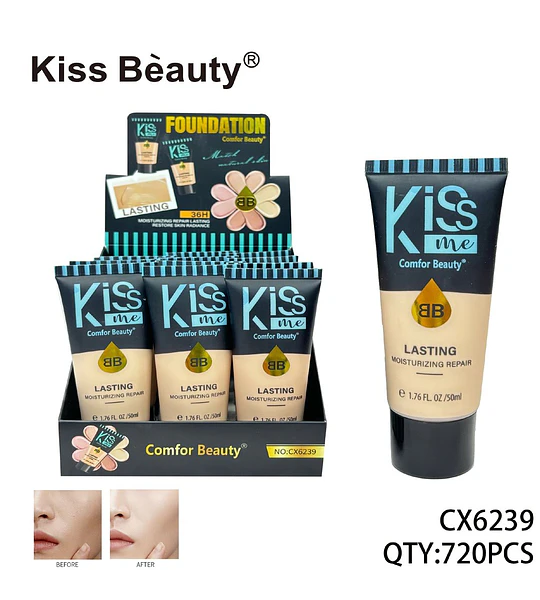 Base de Maquillaje Líquida Hidratante Larga Duración 36H Kiss Beauty