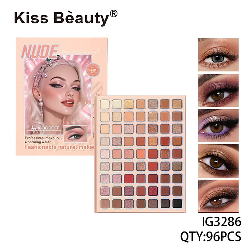 Paleta de Sombras Nude Profesional Kiss Bèauty con 96 Tonos Versátiles - Chuys Beautys | Chuy's Beautys