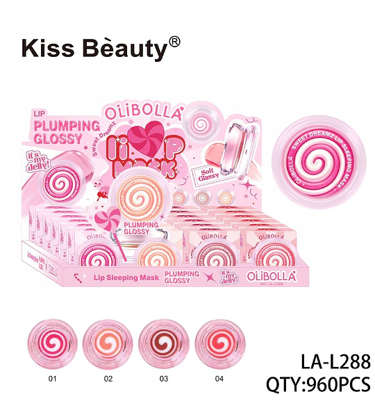 Mascarilla Labial de Noche Kiss Beauty Olibolla Plumping y Glossy