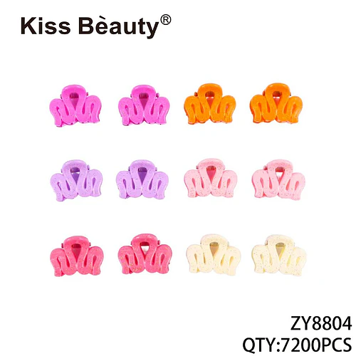 Mini pinzas para el cabello con glitter colores surtidos Kiss Bèauty - Chuys Beautys | Chuy's Beautys