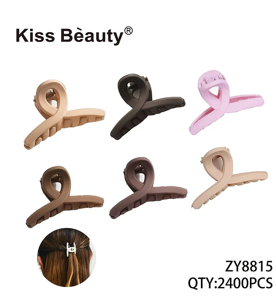 Pinzas de Pelo Tipo Garra en Tonos Neutros Kiss Bèauty