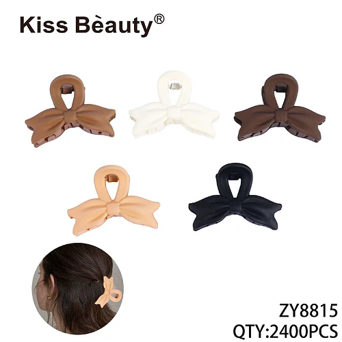 Set de 5 pinzas para el cabello tipo lazo Kiss Bèauty® en tonos neutros - Chuys Beautys | Chuy's Beautys