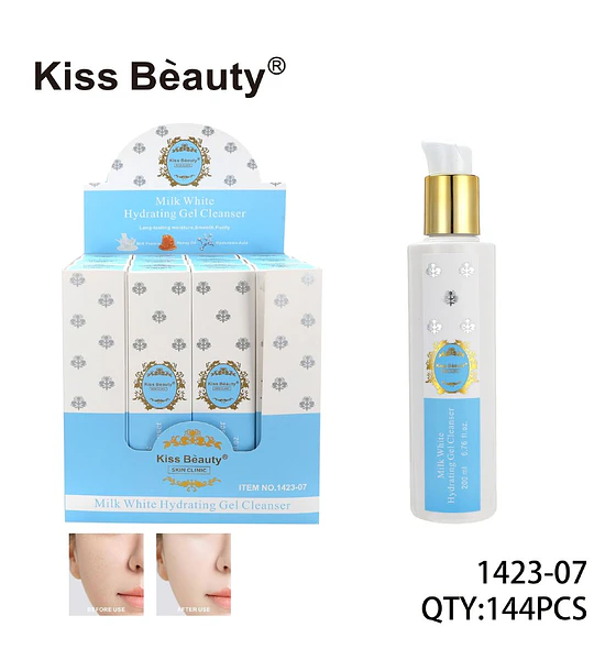 Limpiador Facial en Gel Hidratante Blanqueador Kiss Beauty Milk White