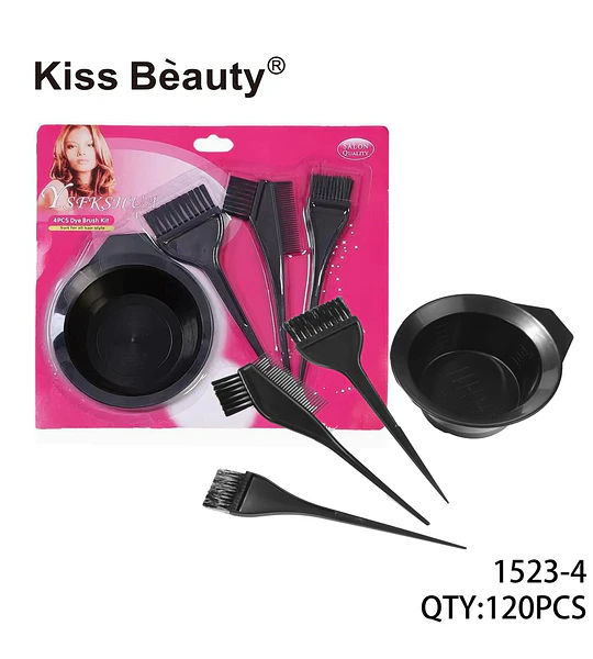 Kit de herramientas para teñir cabello Kiss Bèauty de 4 piezas