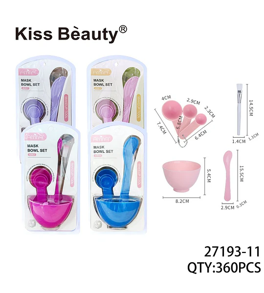 Set de Accesorios 4 en 1 para Mascarillas Faciales Kiss Beauty