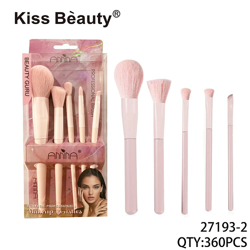 Set de 5 brochas profesionales para maquillaje Kiss Bèauty Amina - Chuys Beautys | Chuy's Beautys