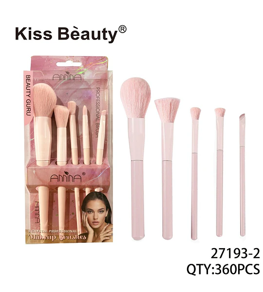 Set de 5 brochas profesionales para maquillaje Kiss Bèauty Amina