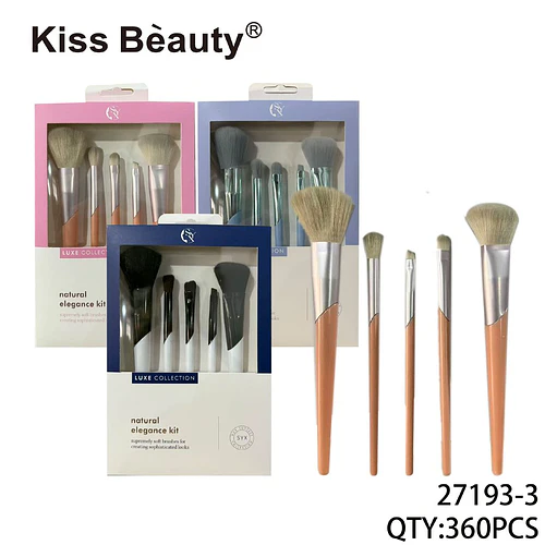 Set de Brochas de Maquillaje Kiss Bèauty Luxe Collection para Rostro y Ojos - Chuys Beautys | Chuy's Beautys