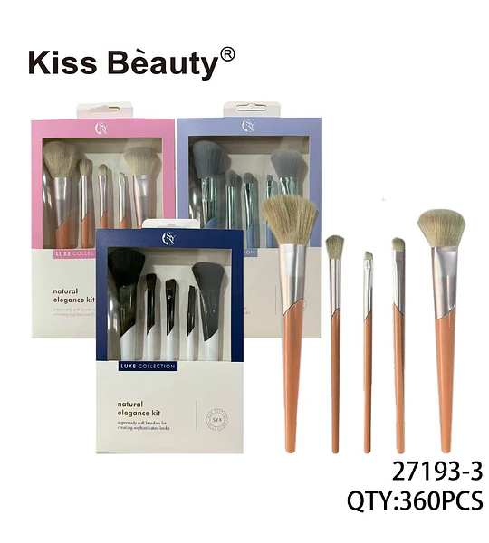 Set de Brochas de Maquillaje Kiss Bèauty Luxe Collection para Rostro y Ojos