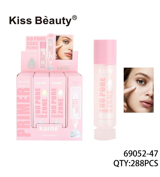 Primer facial Kiss Bèauty Karité No Pore Zone de textura sedosa y larga duración