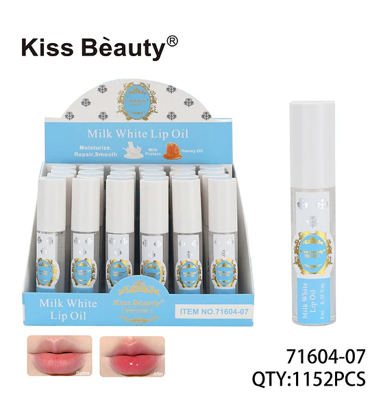 Aceite Labial Milk White Kiss Beauty Hidratante y Reparador con Miel