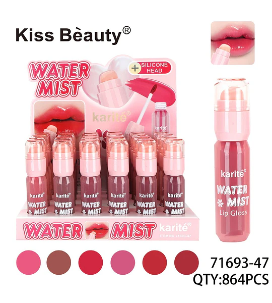 Brillo labial efecto agua con aplicador de silicona Karité Water Mist
