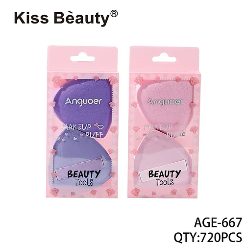 Esponja aplicadora de maquillaje Anguoer Kiss Beauty con cinta, varios colores - Chuys Beautys | Chuy's Beautys