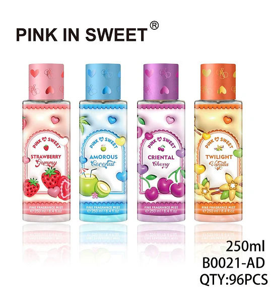 Mists Corporales Aromáticos PINK IN SWEET Variedad de Fragancias 250ml